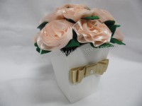 Vaso de Flores Salmão com 12 Flores